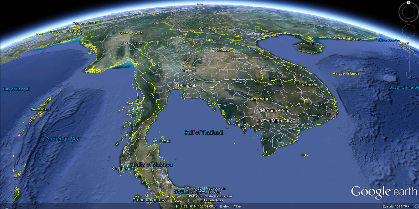 Thailand Erde Map